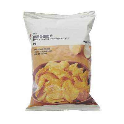 【MUJI 無印良品】國產番薯脆片(梅粉味)/95g*3