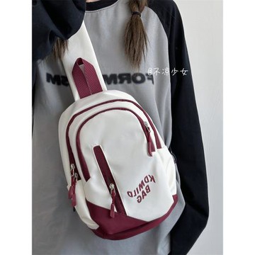 美式復古小背包男日系ins學生休閑小眾斜挎包簡約百搭運動胸包女