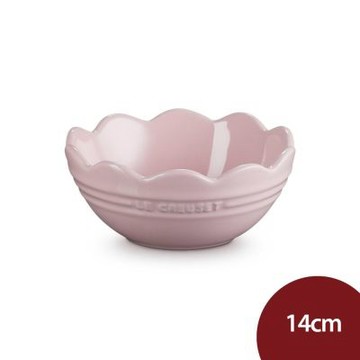 Le Creuset 蕾絲花形碗 沙拉碗 麥片碗 料理碗 14cm 雪紡粉