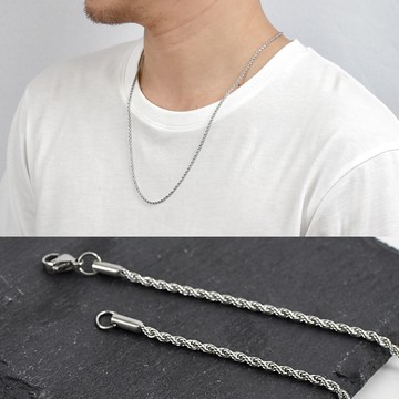 鋼鍊 2MM 螺旋麻花鋼製項鍊NB976