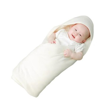 【卓瑩】奈米遠紅外線-米白嬰兒包被-秋冬