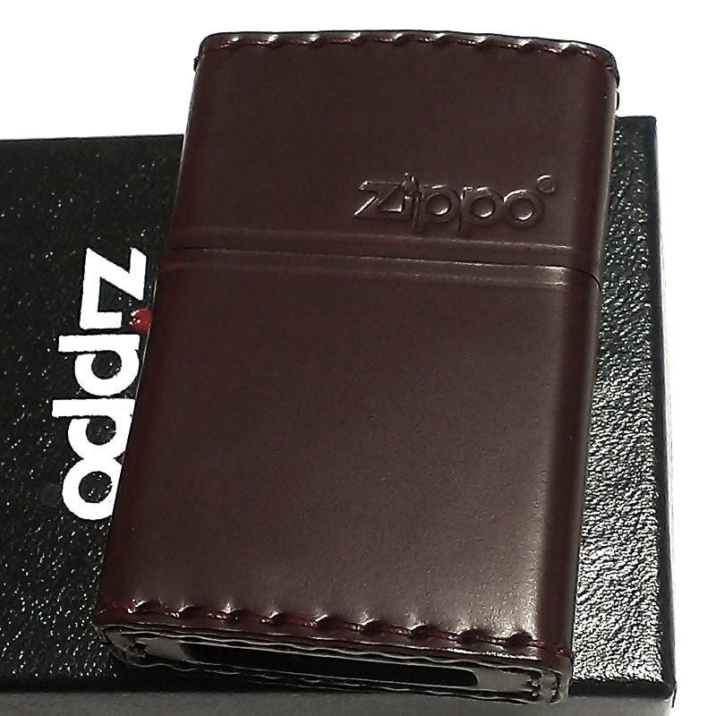 ジッポ 革巻き ZIPPO ライター かっこいい コードバン ロゴデザイン 