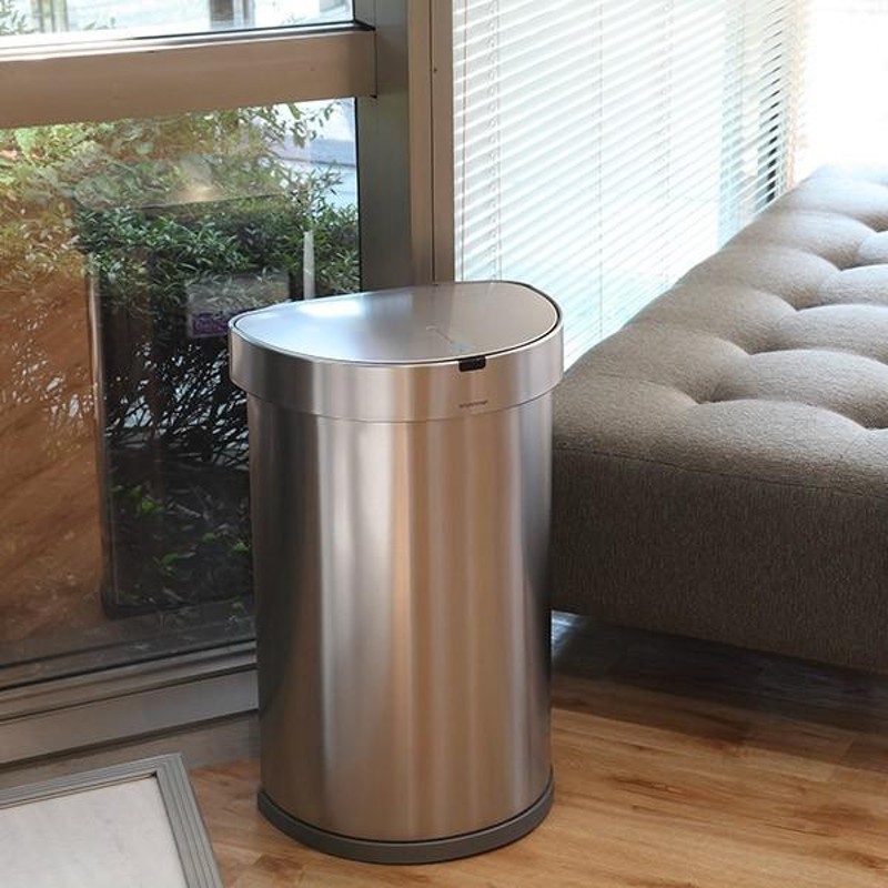 simplehuman セミラウンドステップダストボックス 45l シルバーステンレス CW2030 - 4