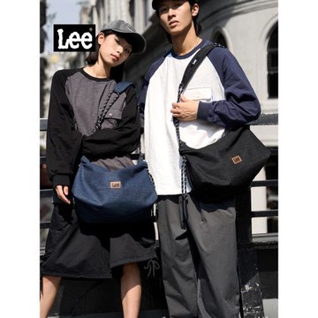 Lee潮牌斜挎包男2025新款大容量簡約單肩包女輕便通勤吐司包上班