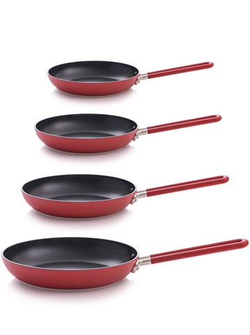 Alessi - set-of-four pans - unisex - Aluminium - One Size - Red