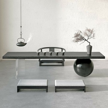 免運 儲物茶幾 邊幾 飄窗小桌子 和室桌 榻榻米侘寂風懸浮客廳地臺桌懸浮茶幾原木泡茶臺民宿實木坐地矮桌 矮書桌 電腦桌