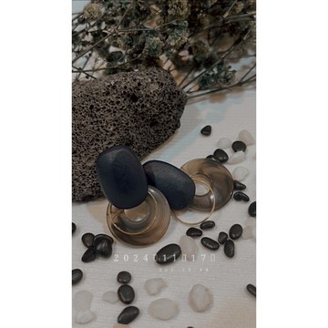 【AK】極簡經典系列 墨黑仿石複合設計耳環