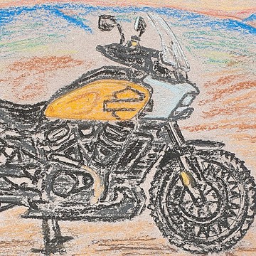 哈雷戴維森泛美繪畫原創藝術摩托車威斯康辛州密爾瓦基