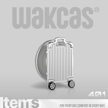 【Wakcas】輪子可動 行李箱電鍍銀磁吸支架 Magsafe 磁吸支架 磁吸 出國 旅行 手機 支架 電鍍