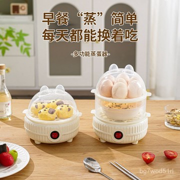 ⭐臺灣出貨-全新保真⭐蒸蛋器煮蛋器自動斷電家用小型1人 迷你早餐機宿捨多功能鷄蛋神器買卽送轉接頭