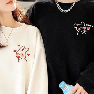 很甜蜜的情侶裝春秋新款衛衣2023新款法式小眾設計高級感情侶衛衣