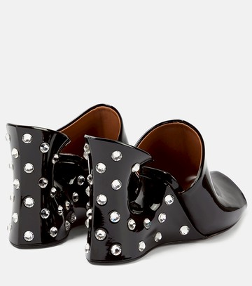 Alaïa La Sculpture embellished patent leather mules