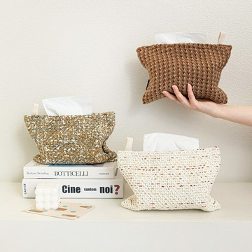 『百貨屋二號』現代輕奢粗花呢肌理紙巾袋客廳餐廳臥室抽紙巾套車載紙巾收納袋