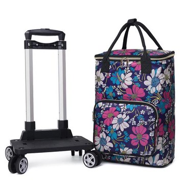 買菜拉桿車家用折疊購物小拉車牛津紡手提大容量買保溫包省力