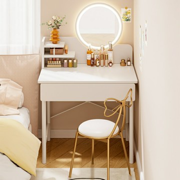 免運公司貨 開發票 化妝桌臥室梳妝臺小戶型現代簡約2023新款書桌化妝臺一體簡易桌子