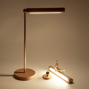 免運附發票 檯燈 小夜燈 氛圍燈 便攜小臺燈磁吸旋轉壁燈實木可調節閱讀燈床頭燈書桌燈小夜燈