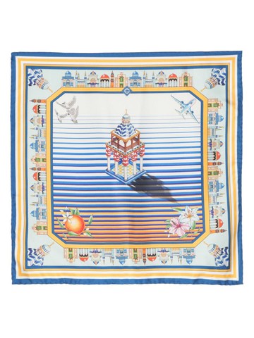 Casablanca - Les Elements silk scarf - men - Silk - One Size - Blue