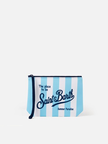 MC2 Saint Barth Aline Scuba Pochette With Light Blue Striped Print