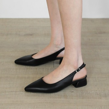 [SAPPUN] Melod 素面尖頭後空低跟鞋 (3cm)