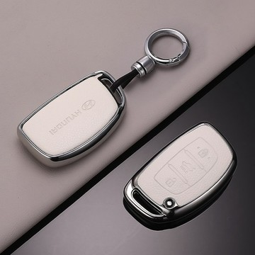 現代車鑰匙套 金屬鑰匙殼 HYUNDAI IONIQ Super Elantra Sport鑰匙皮套 鑰匙圈 汽車鑰匙套