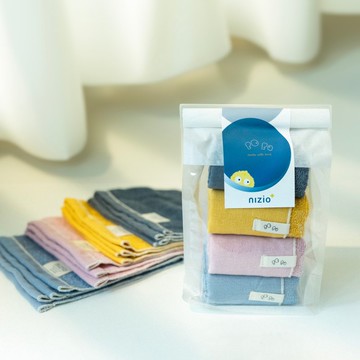 BoBo 双織雙面紗/毛巾 32x32cm 方巾四件組