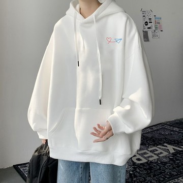 臺灣出貨 連帽長袖套頭上衣 休閒圖案 中性款 大碼M-8XL 百搭日常款 多場閤日常穿搭 情侶出遊搭配秋冬衣服 D6MW