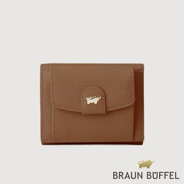 【BRAUN BUFFEL 德國小金牛】台灣總代理 蘇菲娜-A 2卡三折短夾-麥色/BF885-414-BRA