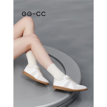 【燕麥餅干】GGCC復古德訓鞋女款春秋小白鞋百搭平底運動休閑板鞋