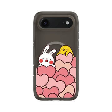 iPhone Air AirX 本質黑 - 懶散兔與啾先生 Lazy Rabbit and Mr.Chu - Hearts