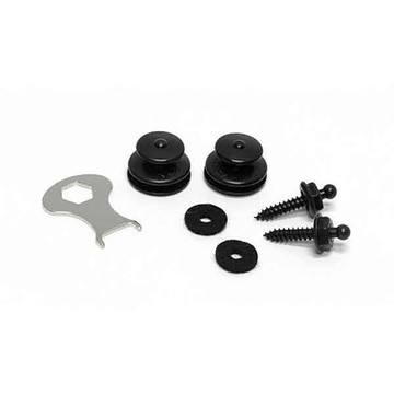 LOXX 德製吉他貝斯安全背帶釦 霧黑 鍍鉻 LOXX-E-CHROME-BK