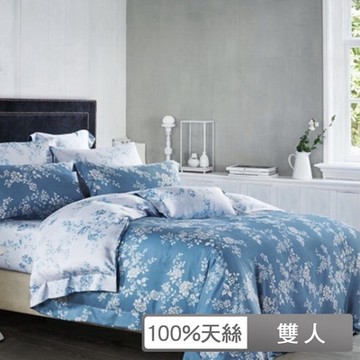 貝兒居家寢飾生活館 100%天絲四件式兩用被床包組 雙人 雙色羅曼史