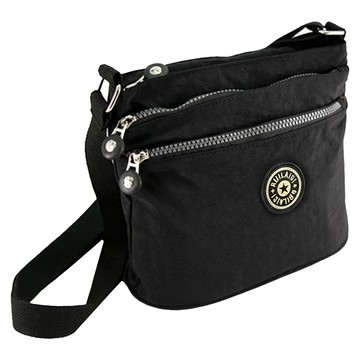 Lulubag 露露包 女性用 茱蒂絲 收納力佳 輕量 斜背包 + 配件  黑色  28x11x19cm