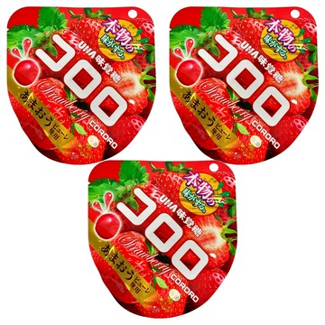 UHA 味覺糖 酷露露Q糖 草莓口味 100%果汁製成  40g  3包