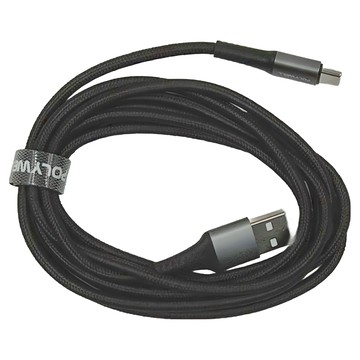 POLYWELL 寶利威爾 USB-Type-c 編織充電線 TPW15-W45-A346  2m  黑色  1條