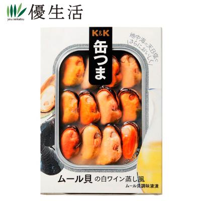 防災 備蓄 おつまみ K＆K 缶つま ムール貝の白ワイン蒸し風12缶 送料無料