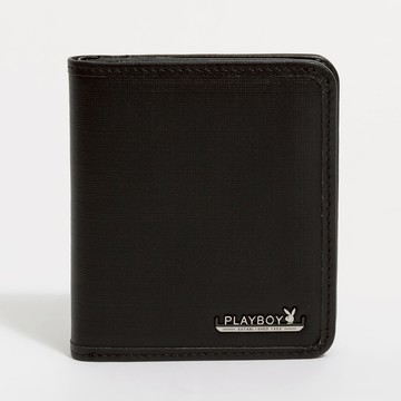 PLAYBOY - 中翻短夾直立式  Marvelous系列 - 黑色