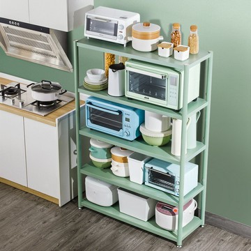 ??快速出貨?? 附發票 十一維度廚房收納置物架落地多層儲物架綠色不銹鋼微波爐架子鍋架