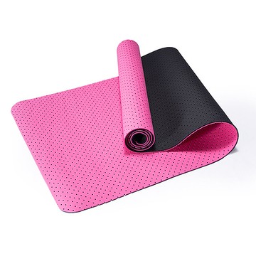 6MM雙色打孔瑜珈墊(附背繩) 1800028 (顏色隨機出貨) 運動 健身 有氧 瑜珈 鍛鍊 按摩 復健 身材雕塑 地墊 軟墊 防滑(顏色隨機出貨)