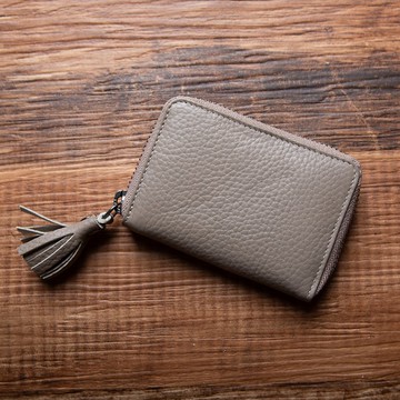 迷你短夾 零錢包 鑰匙 便攜 卡片 收納力 輕薄 分類零錢 灰褐色