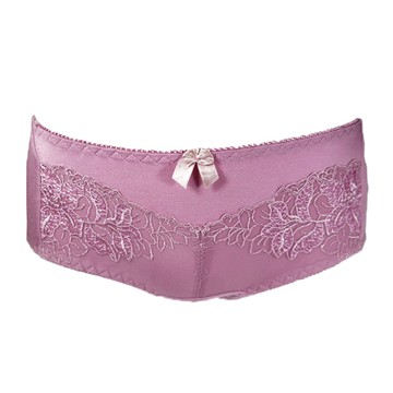 【K’s 凱恩絲】超柔感專利蠶絲透氣蕾絲素花內褲mo5款-(藕紫)