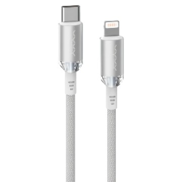 VYVYLABS 水晶系列 TC to IP 快充數據線 30W 鋁合金+尼龍編織 480Mbps 傳輸速率  1m  白色  1個