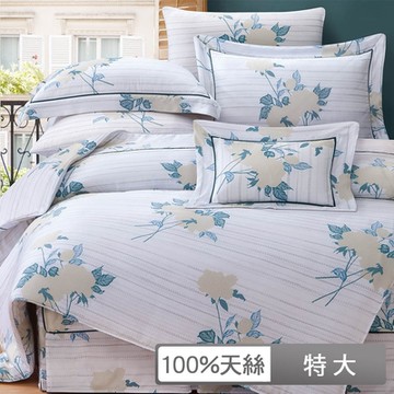 貝兒居家寢飾生活館 60支100%天絲四件式兩用被床包組 裸睡系列  特大雙人 亞絲菲