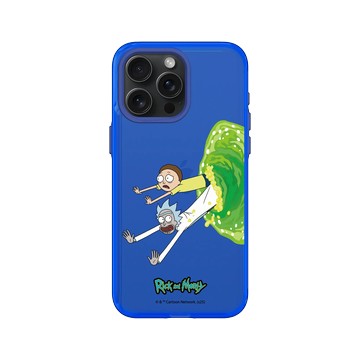 iPhone 15 Pro Max Clear 激光藍 - 瑞克和莫蒂 Rick and Morty - 時空傳送門OUT