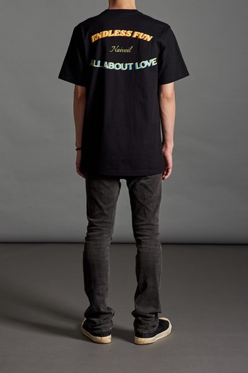 ENDLESS FUN圖案黑色短TEE