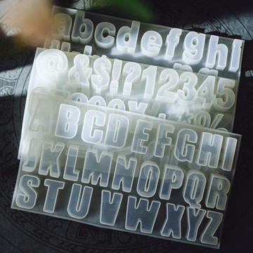 水晶滴膠大小寫字母模具鏡面吊墜制作創意飾品數字符號水泥石膏