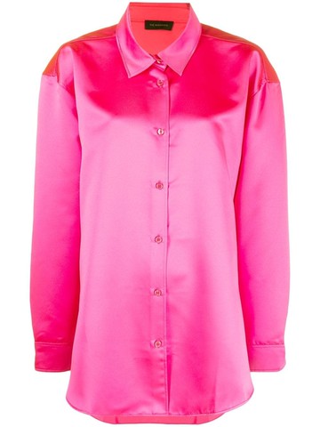 THE ANDAMANE - satin-finish long-sleeve shirt - women - Polyester - 38 - Pink