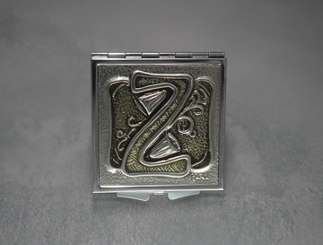 錫雕 個人專屬字母 頭文字Z隨身鏡  隨時整理儀容的