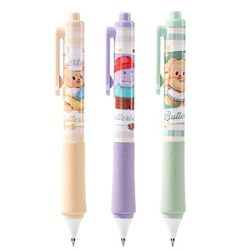 得力Deli butterbear微胖中性筆組/HY006/黑芯/0.5mm/3支