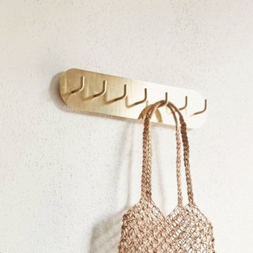 【Hübsch】黃銅色簡約金屬衣帽掛鉤 掛勾 衣帽架