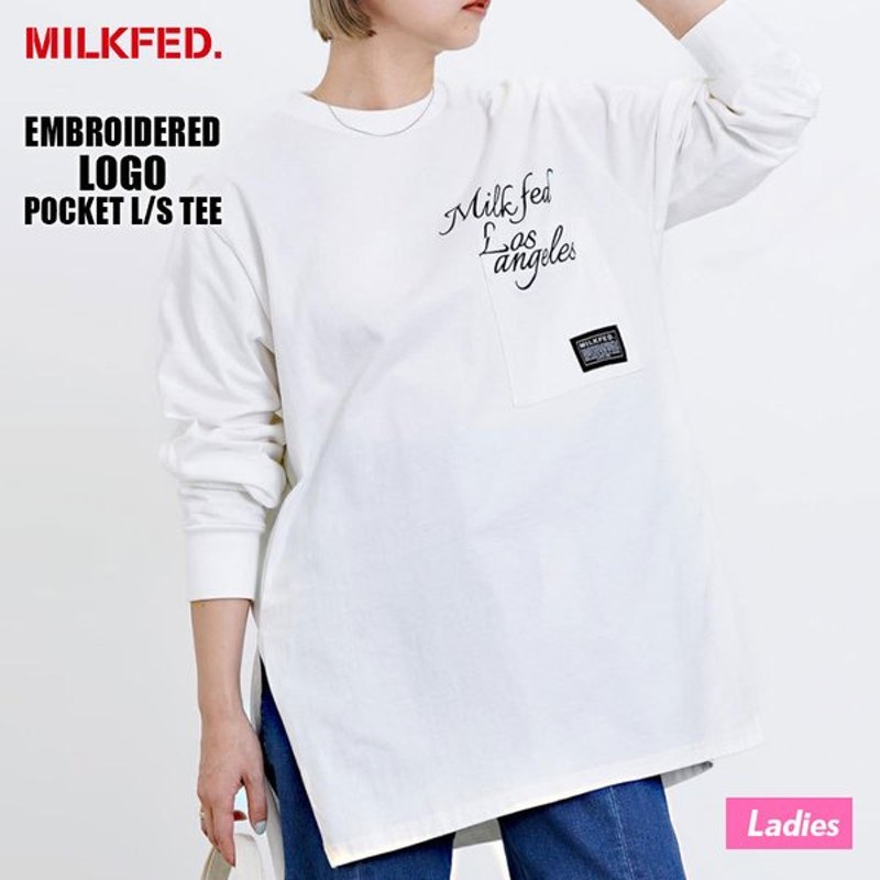 Milkfed レディース 長袖tシャツ Embroidered Logo Pocket L S Tee ロンt ロゴ 刺繍 着回し ポケット Onesize 人気 ブランド ミルクフェド 通販 Lineポイント最大0 5 Get Lineショッピング